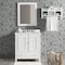 Alaterre Furniture Williamsburg 2pc Wooden Bathroom Vanity Set - 30-in. L Vanity, 30-in. L Rectangular Mirror, White AVAN3000WHB - alternate 3